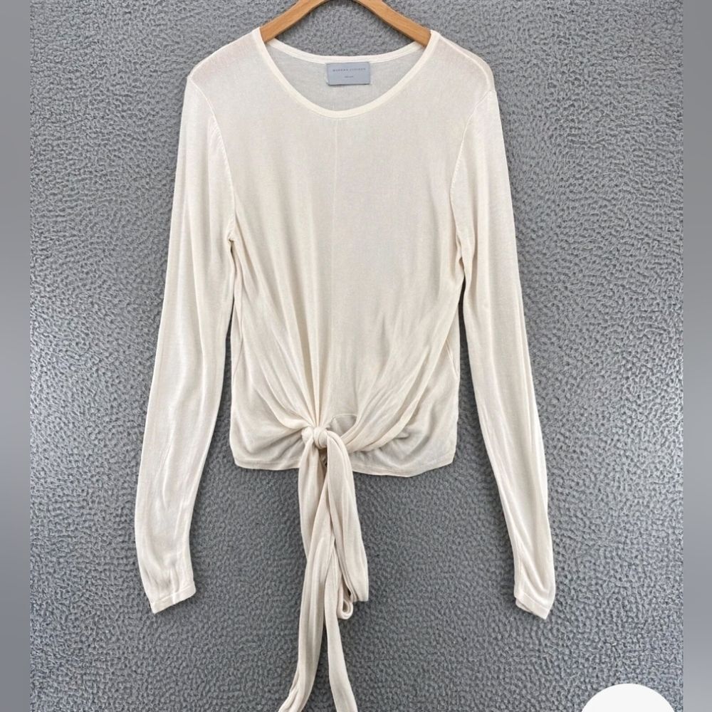 Modern Citizen "CBK" Cloud Dancer Stevie Semi Sheer Gauzy Wrap Sweater Size M